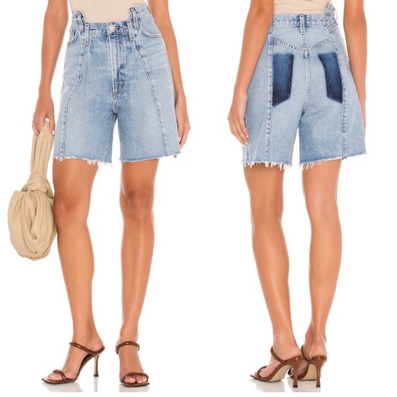 AGOLDE Pieced Angled Shorts Matrix - Picture 1 of 2